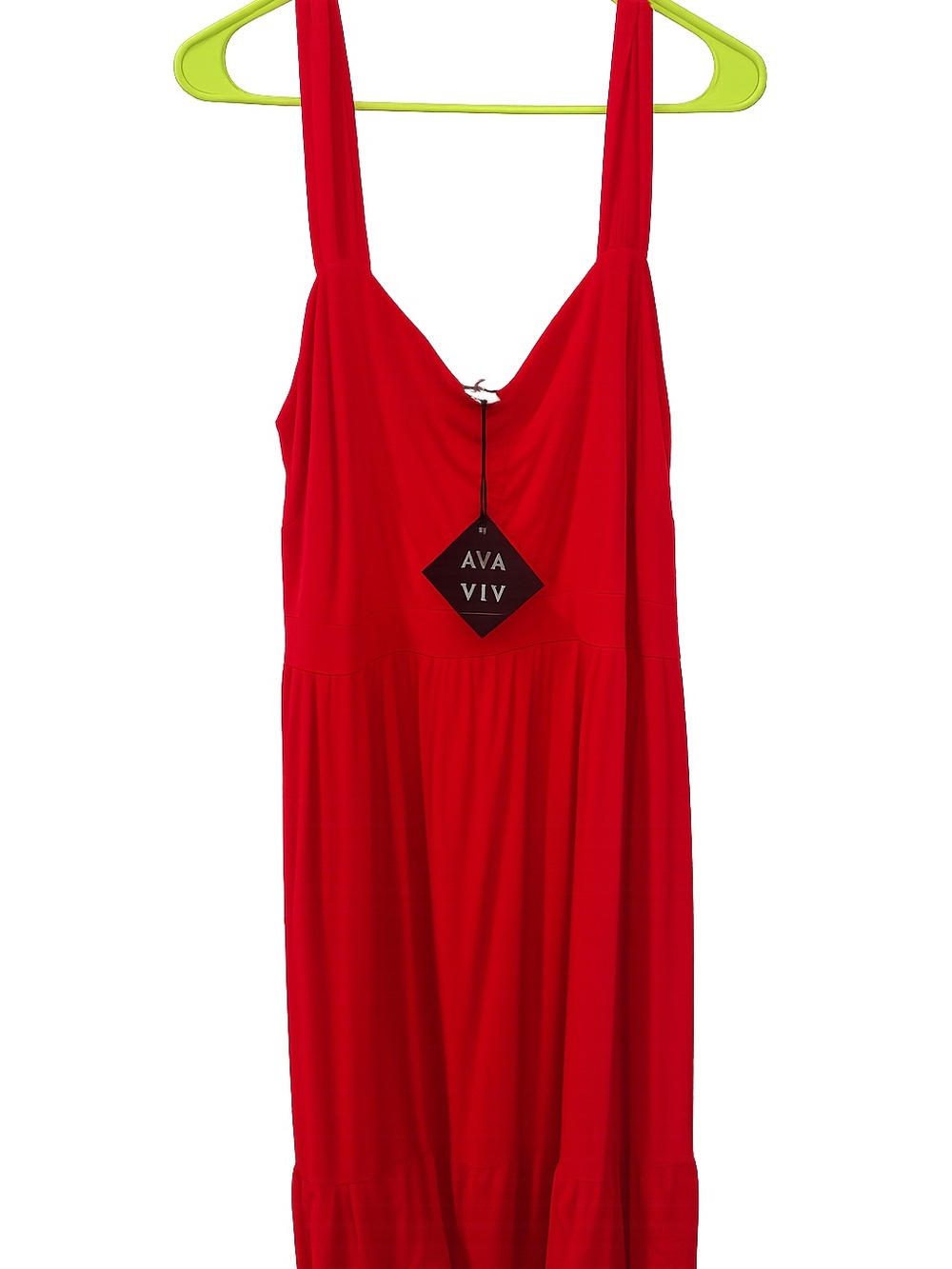 NWT Ava  Viv Red Maxi Dress Plus Size 1X Sleeveless Flowy Vacation Wedding Guest